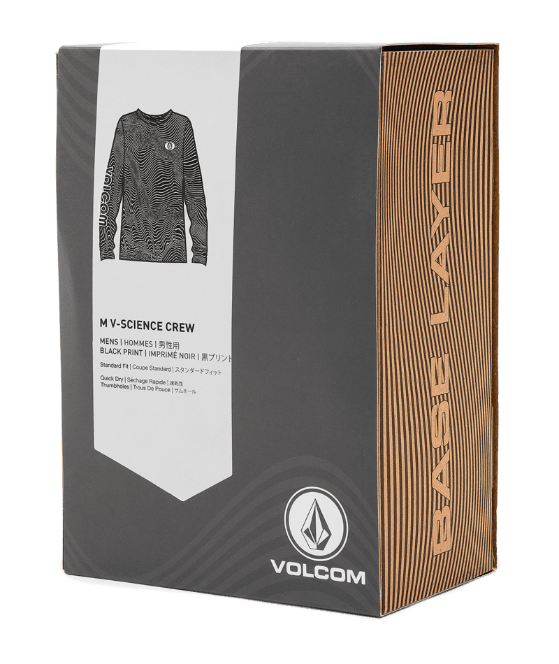 VOLCOM V-Science Crew Base Layer Top Black Print Men's Base Layers Volcom 