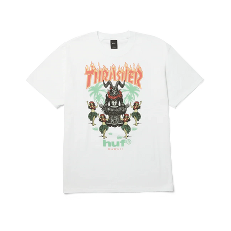 HUF x Thrasher Goat Luau T-Shirt White Men's Short Sleeve T-Shirts Huf 