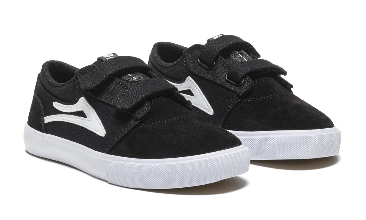 LAKAI Kids Griffin Shoes Black/White Suede Youth and Toddler Skate Shoes Lakai 
