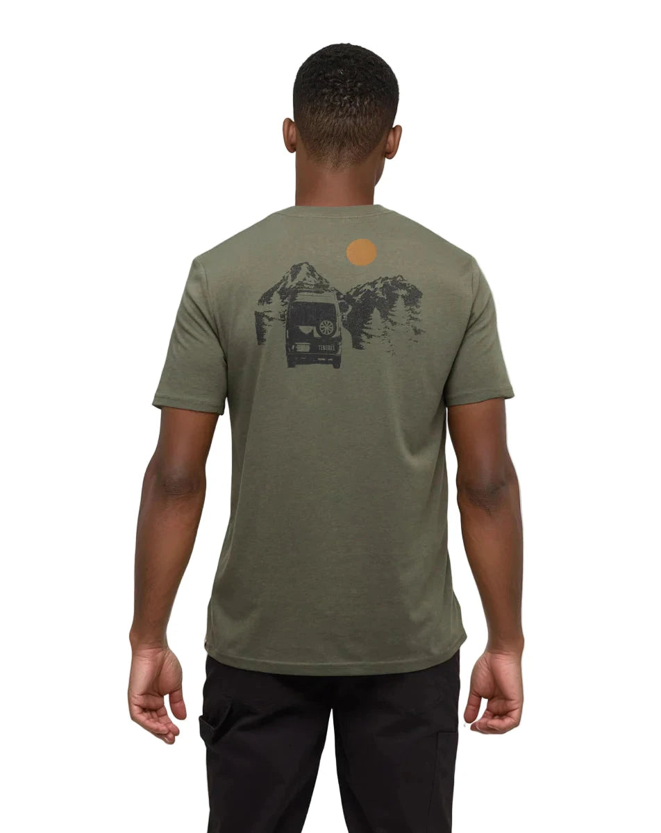 TENTREE Mountain Pass T-Shirt Deep Olive/Meteorite Black Men's Short Sleeve T-Shirts Tentree 