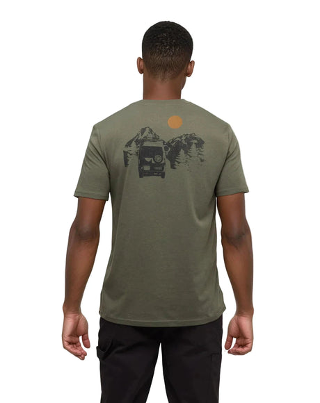 TENTREE Mountain Pass T-Shirt Deep Olive/Meteorite Black Men's Short Sleeve T-Shirts Tentree 