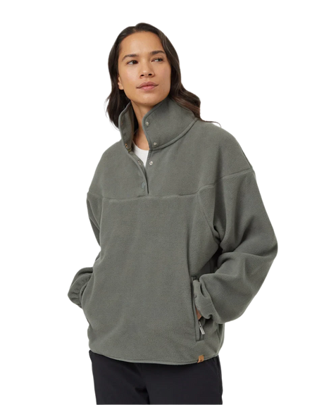 TENTREE Women's Recycled Microfleece 1/4 Snap Fleece Sweater Mineral Women's Sweaters Tentree 