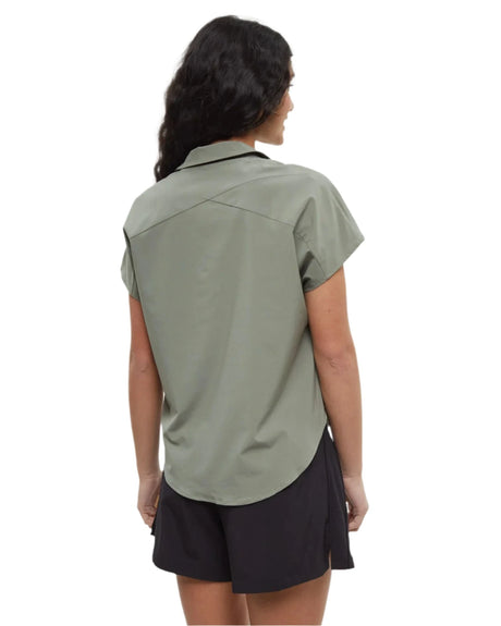 TENTREE Women's Harding Button-Up Shirt Agave Green Women's Flannels and Button Ups Tentree 