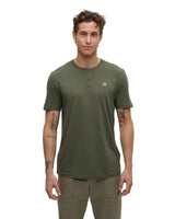 TENTREE Baker Henley T-Shirt Deep Olive Men's Short Sleeve T-Shirts Tentree 