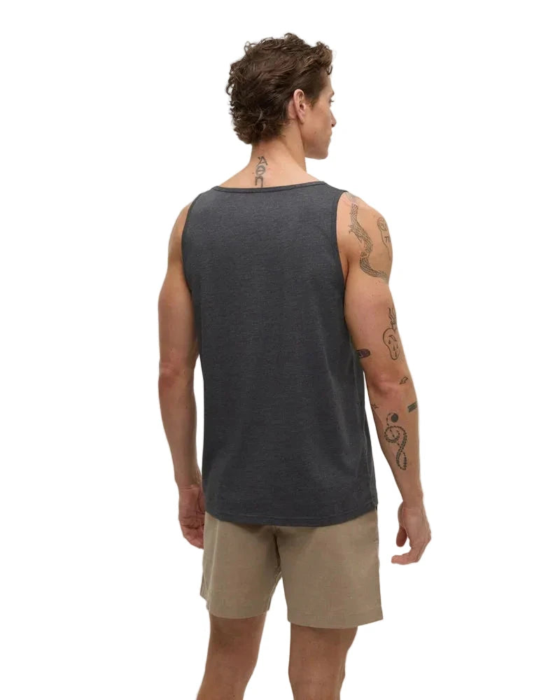 TENTREE Weekend Wave Tank Graphite Heather/Turquoise Sky Men's Tank Tops Tentree 