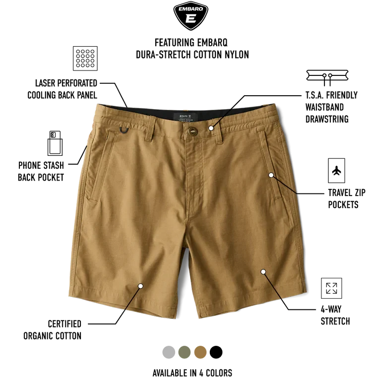 ROARK Layover Pro Traveller Shorts Dark Khaki Men's Walkshorts Roark Revival 