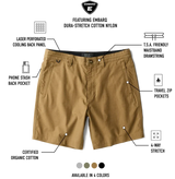 ROARK Layover Pro Traveller Shorts Dark Khaki Men's Walkshorts Roark Revival 