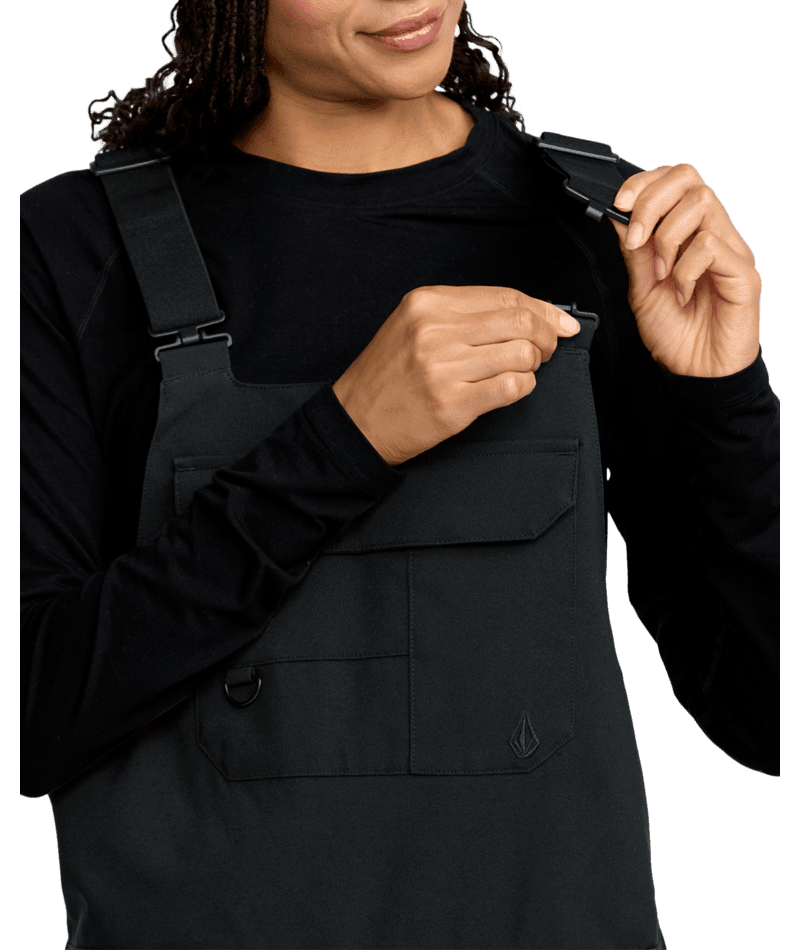 VOLCOM Women's Creston 3D Stretch Bib Snow Pants Black 2026 Women's Snow Bib Pants Volcom 