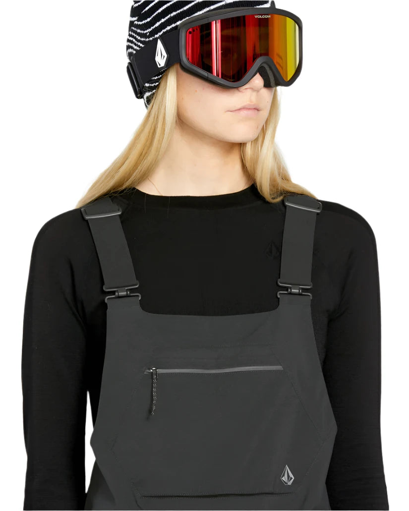 VOLCOM Women's GORE-TEX Elm Stretch Bib Overall Snowboard Pant Black 2025 Women's Snow Bib Pants Volcom 