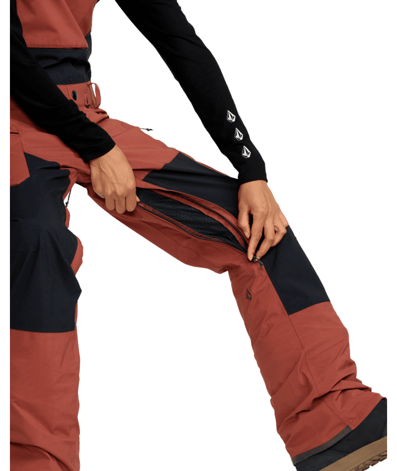 VOLCOM Women's Ash Stretch GORE-TEX Bib Snow Pants Henna 2026 Women's Snow Bib Pants Volcom 