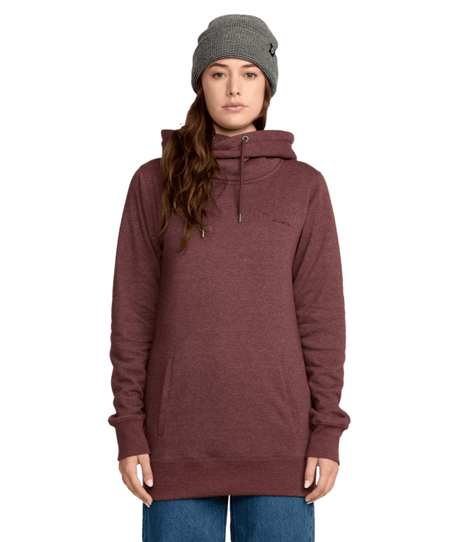 VOLCOM Women's Tower Fleece Pullover Hoodie Oxblood Women's Pullover Hoodies Volcom 