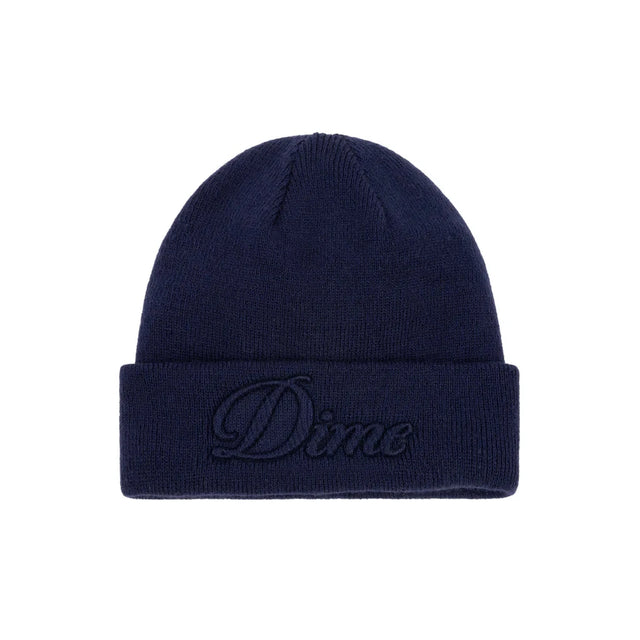 DIME Cursive Fold Beanie Navy Men's Beanies Dime MTL 