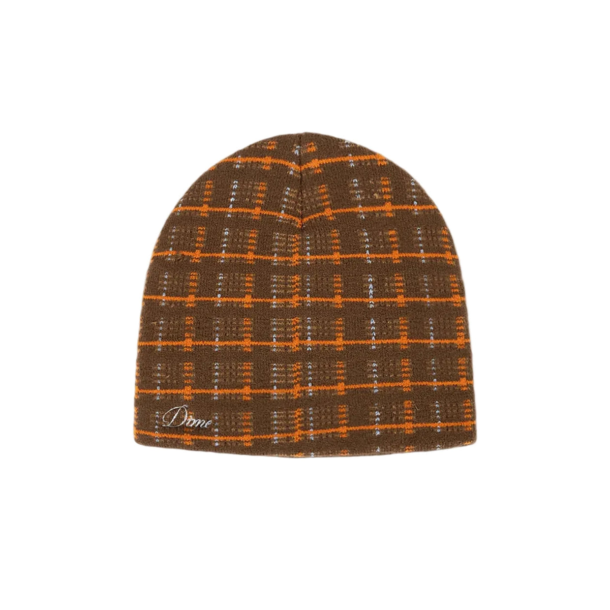 DIME Super Plaid Skully Beanie Brown Multi Men's Beanies Dime MTL 