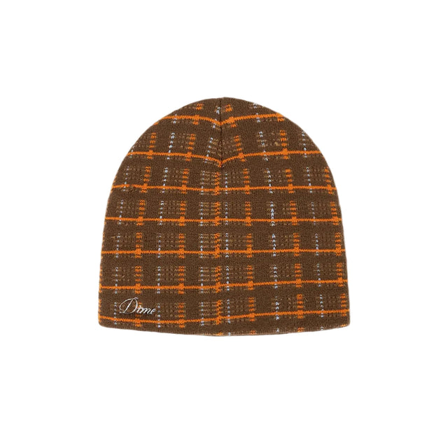 DIME Super Plaid Skully Beanie Brown Multi Men's Beanies Dime MTL 