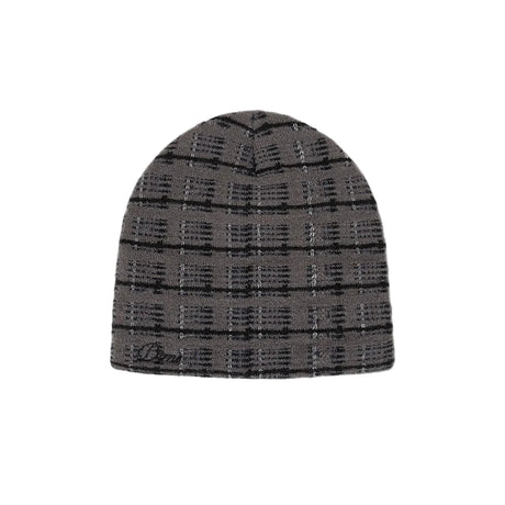 DIME Super Plaid Skully Beanie Charcoal Multi Men's Beanies Dime MTL 