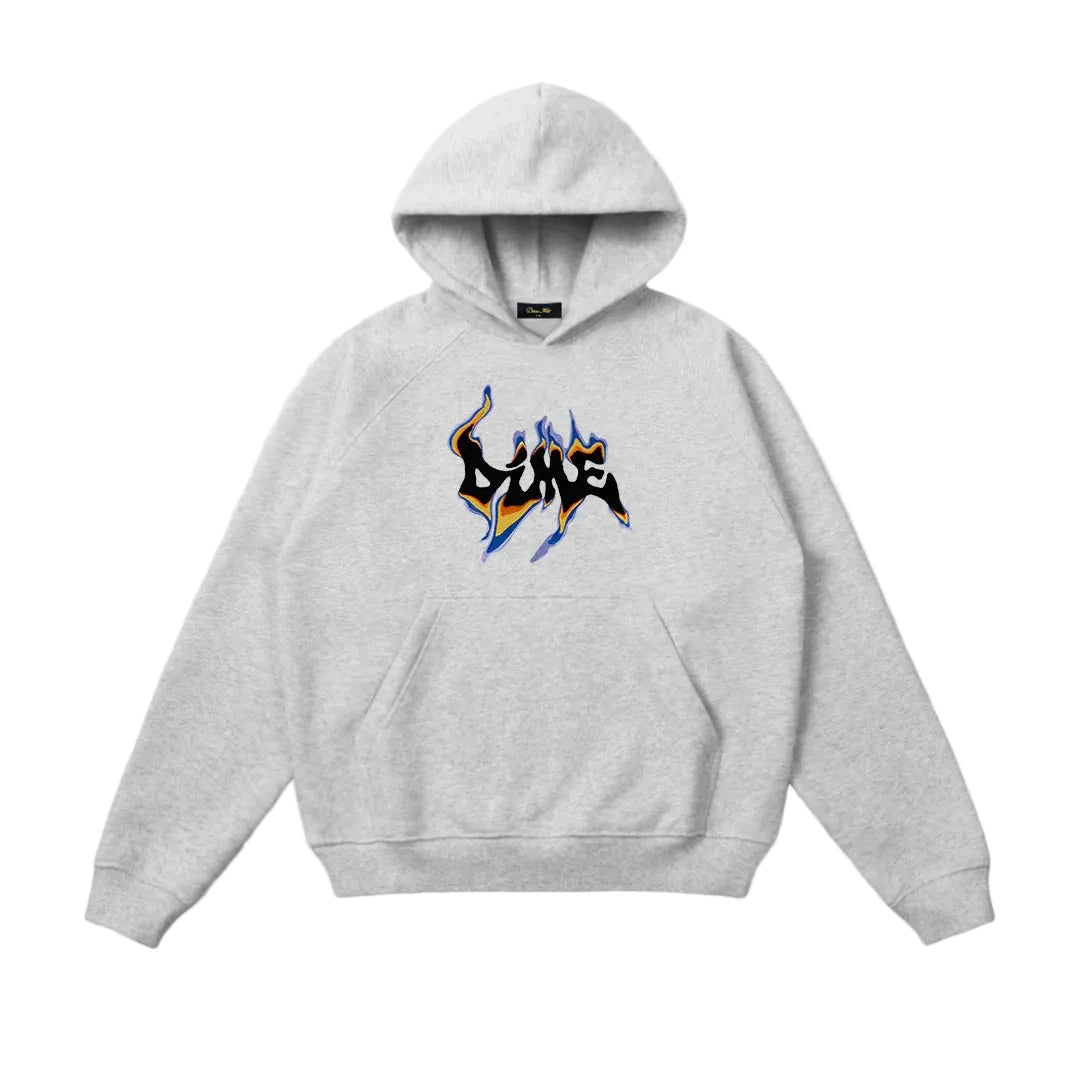 DIME Oil Hoodie Heather Grey Men's Pullover Hoodies Dime MTL 