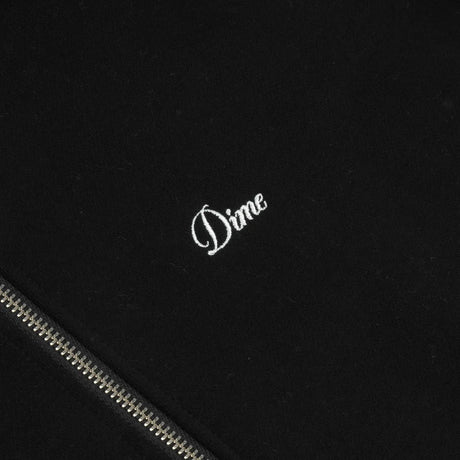 DIME Cursive Small Logo Zip Hoodie Black Men's Zip Hoodies Dime MTL 