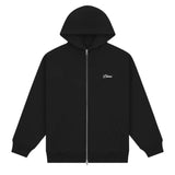 DIME Cursive Small Logo Zip Hoodie Black Men's Zip Hoodies Dime MTL 