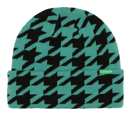 CORDUROY Houndstooth Beanie Teal Men's Beanies Corduroy 