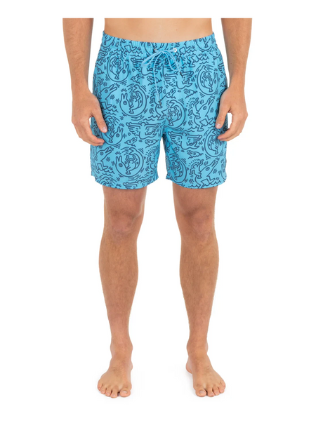 HURLEY Keith Haring Cannonball Volley 17" Volley Shorts Skyline Men's Boardshorts Hurley 