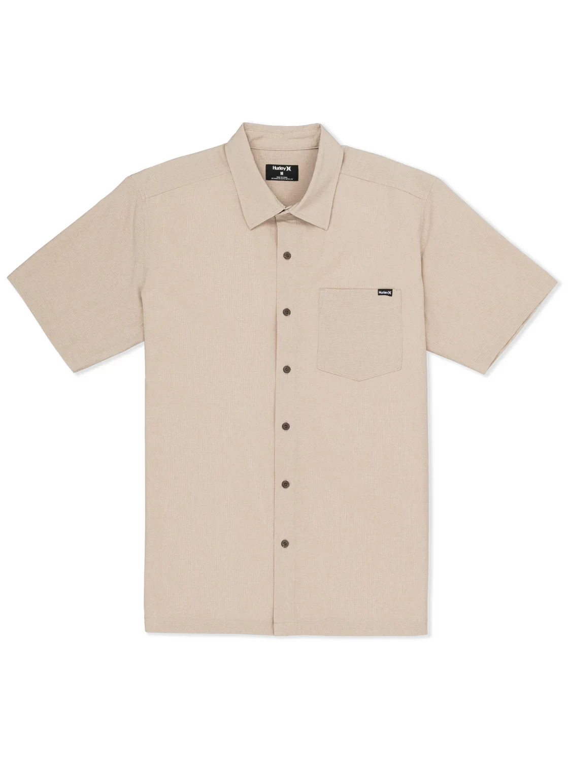 HURLEY Phantom Flow Short Sleeve Button Up Khaki Men's Short Sleeve Button Up Shirts Hurley 