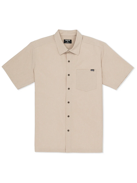 HURLEY Phantom Flow Short Sleeve Button Up Khaki Men's Short Sleeve Button Up Shirts Hurley 