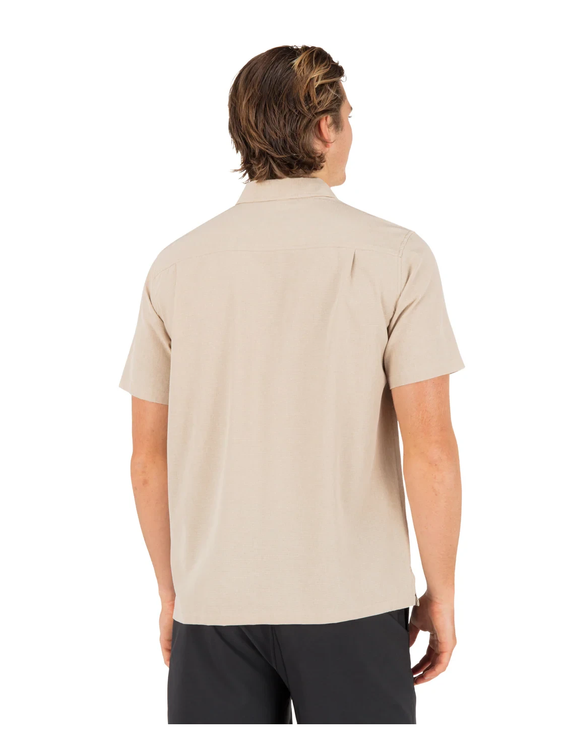 HURLEY Phantom Flow Short Sleeve Button Up Khaki Men's Short Sleeve Button Up Shirts Hurley 