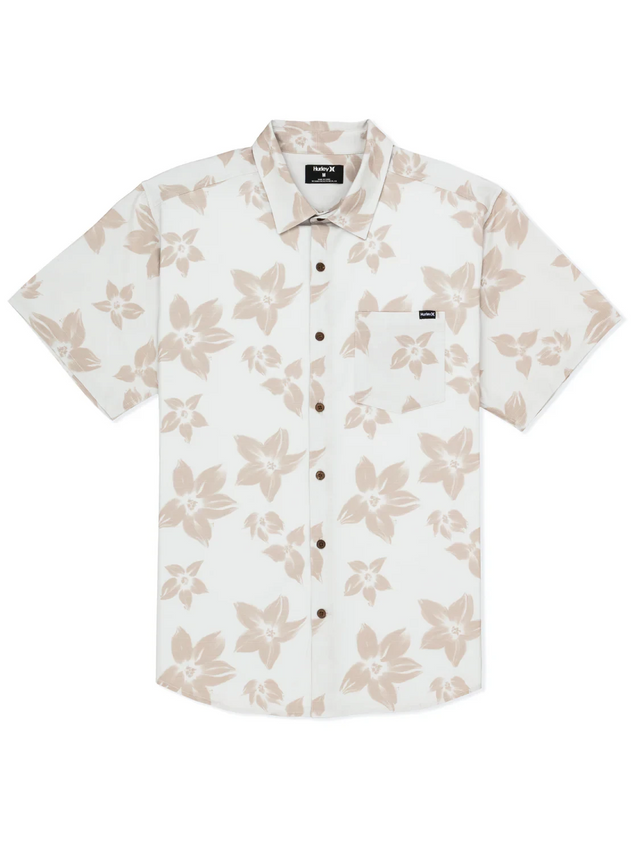 HURLEY Newport Stretch Short Sleeve Button Up Bone Men's Short Sleeve Button Up Shirts Hurley 