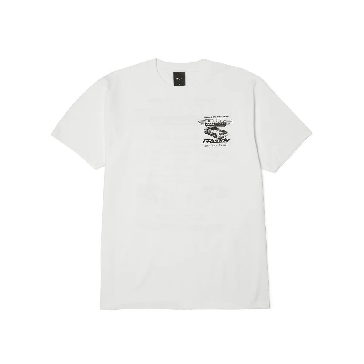 HUF X GReddy Body Works T-Shirt White Men's Short Sleeve T-Shirts Huf 