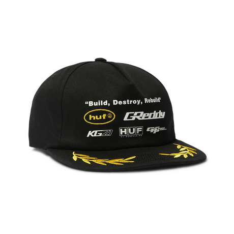 HUF X GReddy Team Snapback Hat Black Men's Hats Huf 