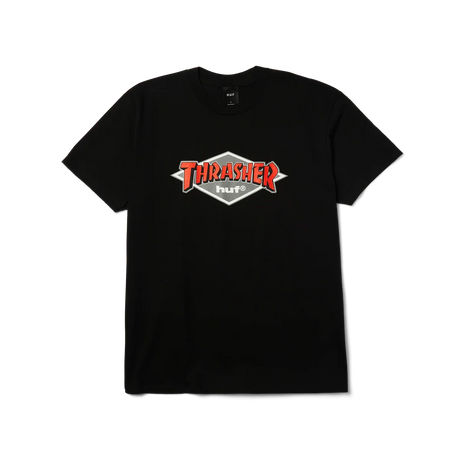 HUF x Thrasher Logo T-Shirt Black Men's Short Sleeve T-Shirts Huf 