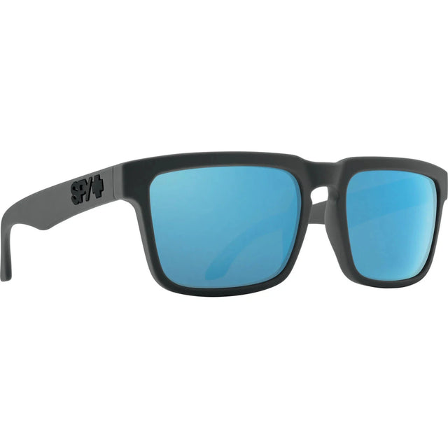 SPY Helm Soft Matte Dark Grey - Happy Grey Green Light Blue Spectra Mirror Polarized Sunglasses Sunglasses Spy 