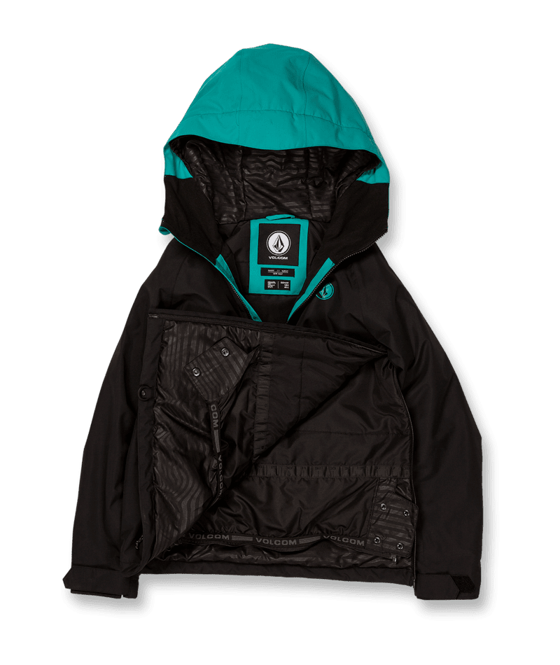 VOLCOM Kids Sluff Insulated Pullover Snowboard Jacket Black 2024 Youth Snow Jackets Volcom 