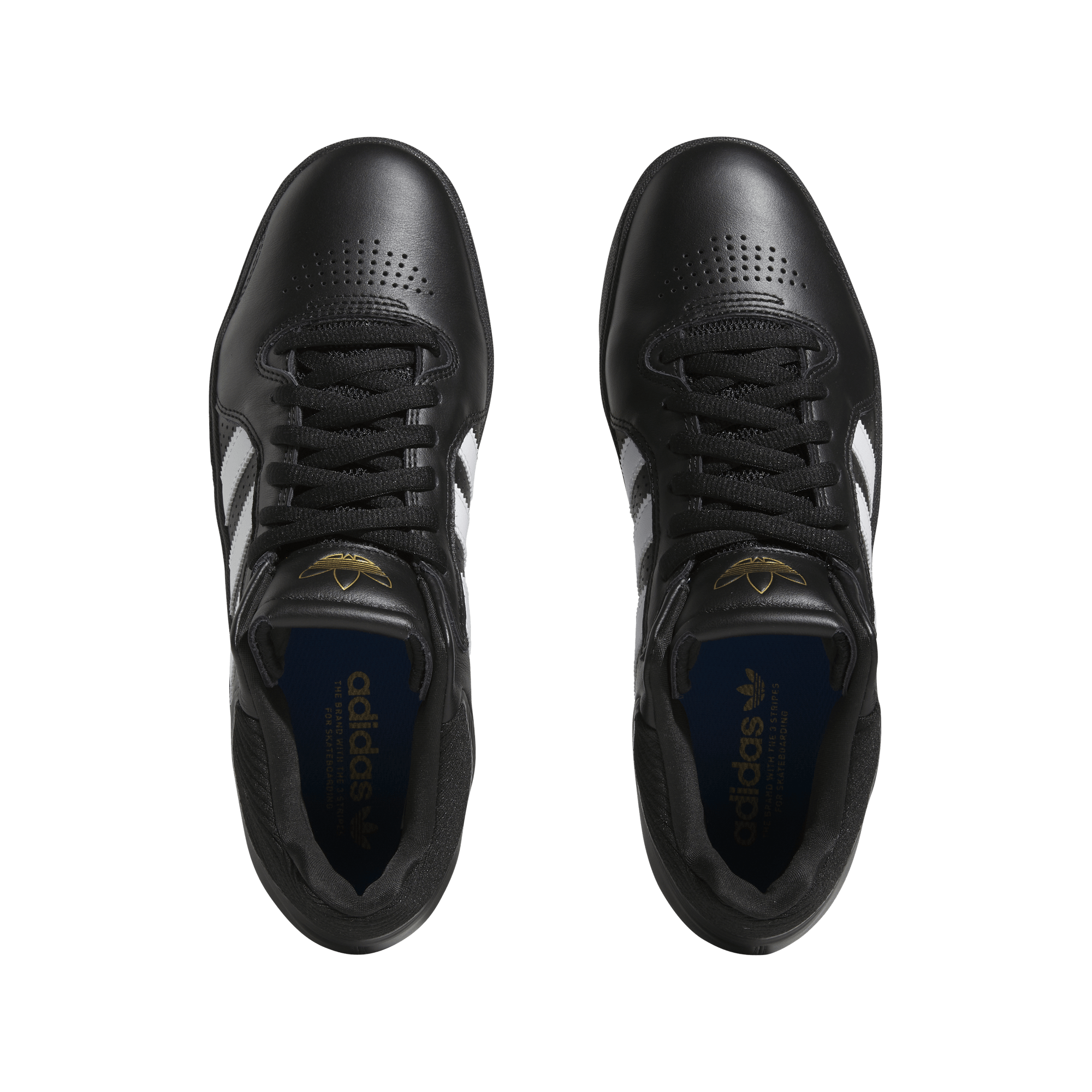 ADIDAS Tyshawn Shoes Core Black/Cloud White/Gold Metallic Men's Skate Shoes Adidas 