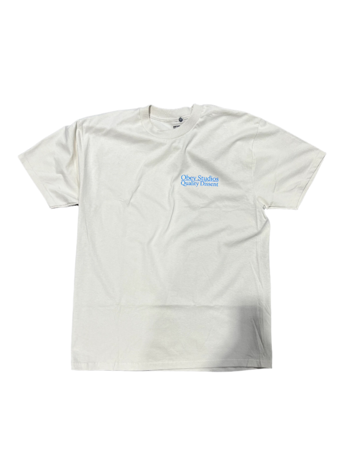 OBEY Studios Quality Dissent T-Shirt Cream Men's Short Sleeve T-Shirts Obey 