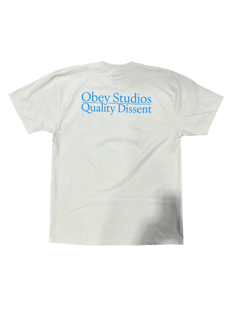 OBEY Studios Quality Dissent T-Shirt Cream Men's Short Sleeve T-Shirts Obey 