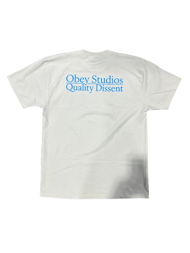 OBEY Studios Quality Dissent T-Shirt Cream Men's Short Sleeve T-Shirts Obey 