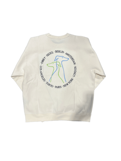 OBEY City Dogs Crew Unbleached Men's Crewnecks Obey 