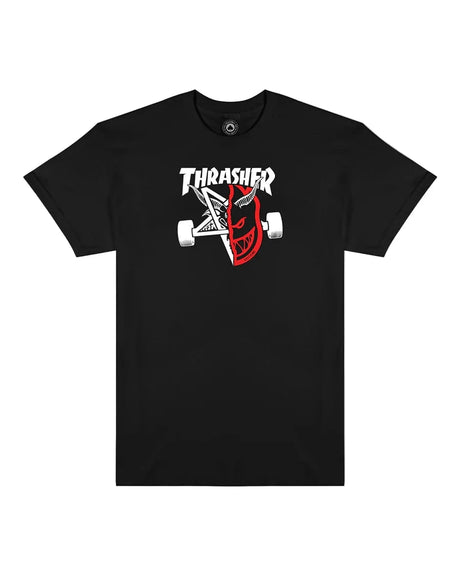 THRASHER Spitfire X Thrasher Thrash And Burn T-Shirt Black Men's Short Sleeve T-Shirts Thrasher 