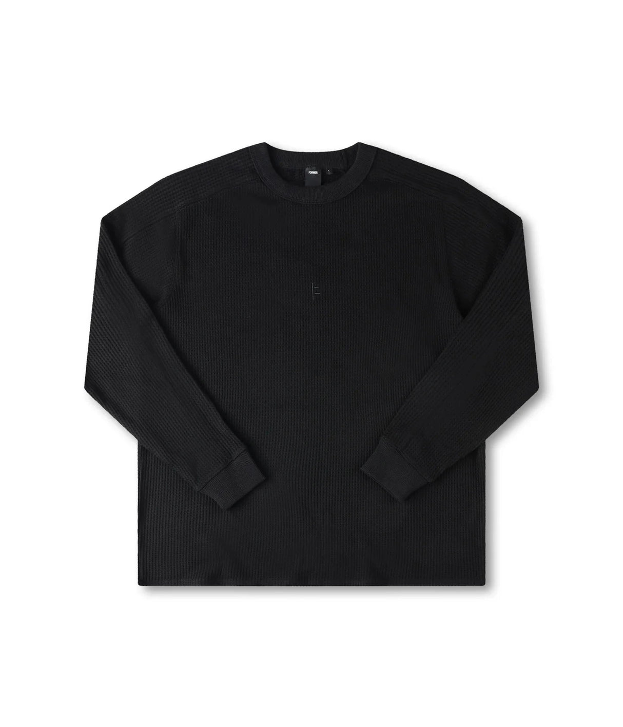 FORMER Franchise Waffle Long Sleeve Shirt Black Men's Long Sleeve T-Shirts Former 