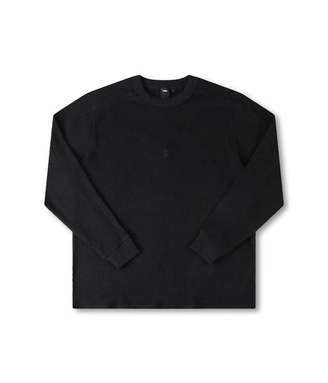 FORMER Franchise Waffle Long Sleeve Shirt Black Men's Long Sleeve T-Shirts Former 