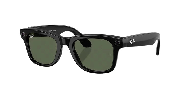 RAY-BAN Meta Wayfarer Shiny Black - G-15 Green (Gen 2) Sunglasses Sunglasses Ray-Ban 