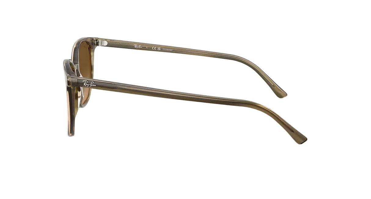 RAY-BAN Polished Striped Green - Brown Gradient Polarized Sunglasses Sunglasses Ray-Ban 