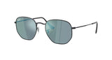 RAY-BAN Hexagonal Flat Black - Blue Mirror Sunglasses Sunglasses Ray-Ban 