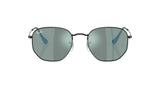 RAY-BAN Hexagonal Flat Black - Blue Mirror Sunglasses Sunglasses Ray-Ban 