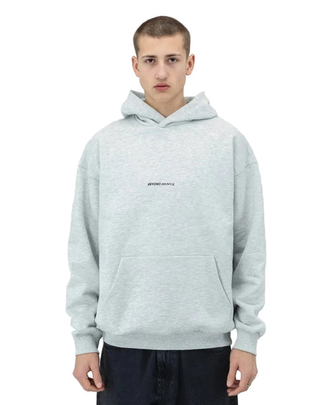 BEYOND MEDALS Distressed Logo Hoodie Grey Mel Men's Pullover Hoodies Beyond Medals 