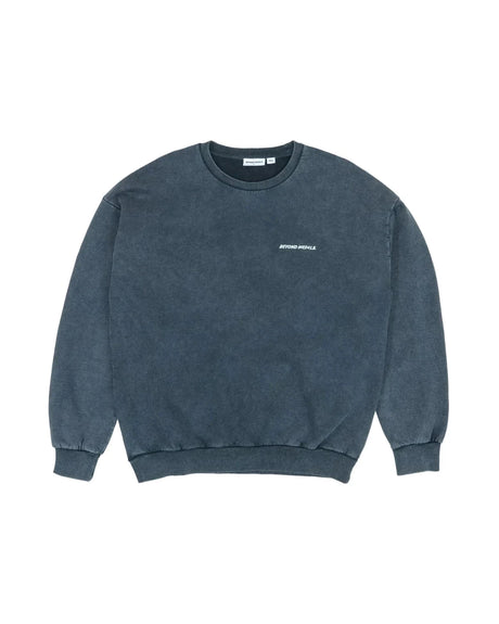 BEYOND MEDALS Distressed Logo Crewneck Black Men's Crewnecks Beyond Medals 