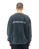 BEYOND MEDALS Distressed Logo Crewneck Black Men's Crewnecks Beyond Medals 