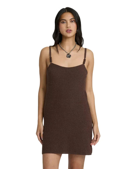 BILLABONG Women’s You Stunner Knit Mini Dress Teak Women's Dresses Billabong 