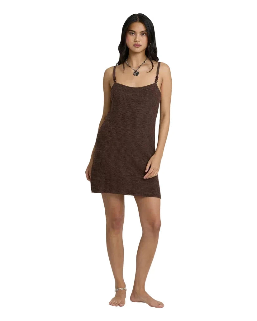 BILLABONG Women’s You Stunner Knit Mini Dress Teak Women's Dresses Billabong 